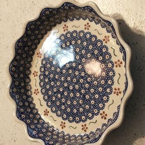 Polish pottery serving dish